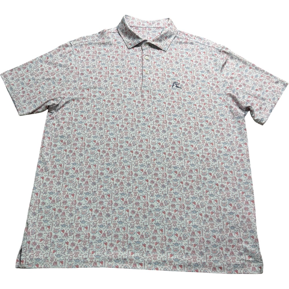 Rhoback The Founding Fathers Polo Mens L White Red Blue Patriotic Golf USA